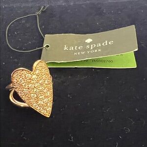 kate spade Rose Gold Pave Heart Ring